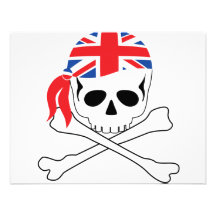 Pirate britannique invitations personnalisées