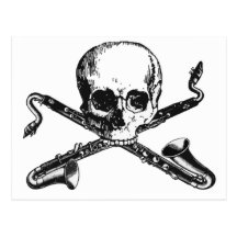 Pirate de clarinette basse cartes postales