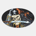 Pirate de crâne avec l'épée et le crochet par Al R Adhésif