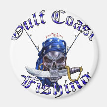 Pirate de pêche de GulfCoast Magnets