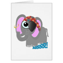 Pirate mignon d'éléphant de Goofkins Carte De Vœux