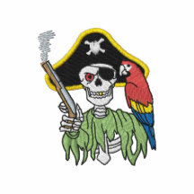 Pirate squelettique polo avec broderie