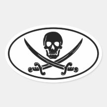Pirate Sticker Ovale