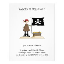 Pirates · Pirate, drapeau et trésor Invitations
