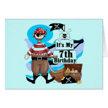 Piratez les 7èmes T-shirts et cadeaux d'anniversai Cartes De Vœux