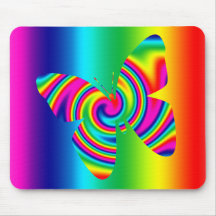 Pirouette d'arc-en-ciel formée par papillon tapis de souris
