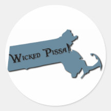 Pissa mauvais le Massachusetts Autocollant Rond