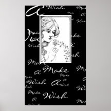 Pissenlit de soufflement - faites un souhait posters