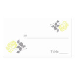 Pivoine jaune avec Placecards blanc et gris Carte De Visite