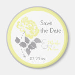 Pivoine jaune sur l'aimant blanc de faveur de mari