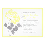 Pivoine jaune sur le faire-part de mariage de toil