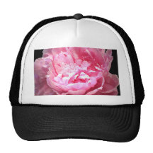 Pivoine rose hachée casquette de camionneur