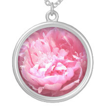 Pivoine rose hachée colliers