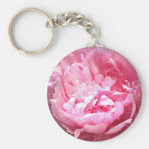 Pivoine rose hachée porte-clés