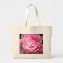 Pivoine rose hachée sac en toile