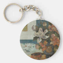 Pivoines et mandoline chinoises par Paul Gauguin Porte-clefs