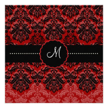 PixDezines Piqué, damassé/noir+Velours de rouge de Invitations Personnalisables