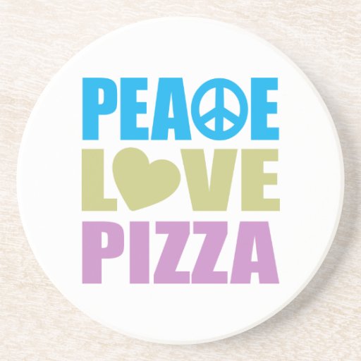 Pizza d'amour de paix dessous de verre