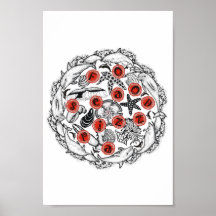 Pizza de fruits de mer posters