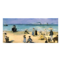 Plage à Boulogne par Manet, impressionisme vintage Carte Double En Couleur