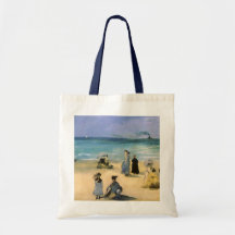 Plage à Boulogne par Manet, impressionisme vintage Sacs En Toile