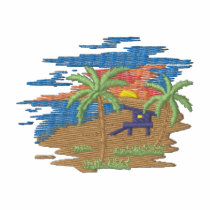 Plage avec la hutte polos brodés