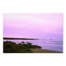 Plage avec la photographie pourpre de ciel