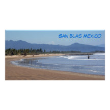 Plage chez San Blas, Nayarit, Mexique Carte Avec Photo