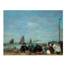 Plage chez Trouville, 1863 Carte Postale