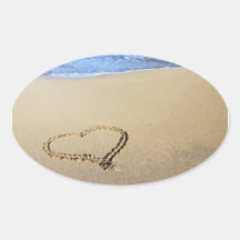 Plage de coeur d'amour adhésif