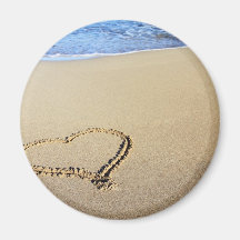 Plage de coeur d'amour aimant