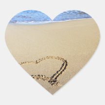 Plage de coeur d'amour autocollants