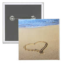 Plage de coeur d'amour badge avec épingle