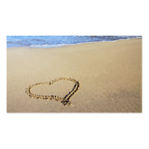 Plage de coeur d'amour cartes de visite professionnelles