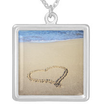 Plage de coeur d'amour colliers personnalisés