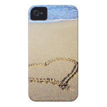 Plage de coeur d'amour coque Case-Mate iPhone 4