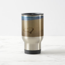 Plage de coeur d'amour mugs à café