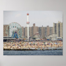 Plage de Coney Island Poster