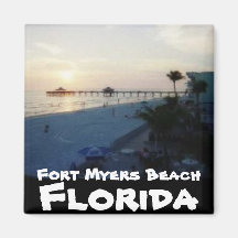 Plage de Fort Myers, la Floride Aimants Pour Réfrigérateur