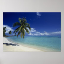 Plage de Matira sur l'île de Bora Bora, Poster