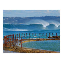 Plage de Newcastle de la piscine de canoë Cartes Postales
