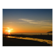 Plage de Paraparaumu de coucher du soleil Tirage Photo