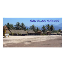 Plage et Palapas chez San Blas Mexique Photocarte