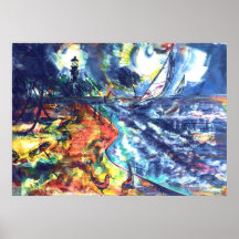 Plage et phare 3 affiches