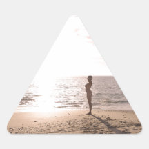 Plage et vie sticker en triangle