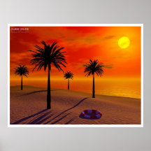 Plage isolée affiche