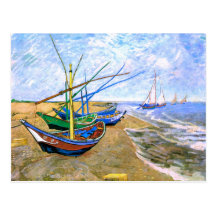Plage Saintes-Maries (F413) de bateaux de pêche de Carte Postale