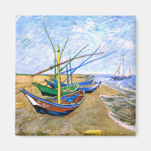 Plage Saintes-Maries (F413) de bateaux de pêche de Aimant Pour Réfrigérateur