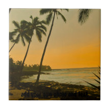 Plage tropicale de palmier carreau en céramique