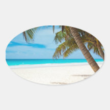 Plage tropicale de paradis adhésifs